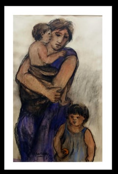 María Vich, Mallorca. Pintura al pastel original. Enmarcada.