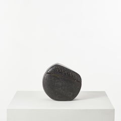 Maria Vlandi Ceramic Sculpture 'Forme Noire Avec Écritures', Greece, 2007