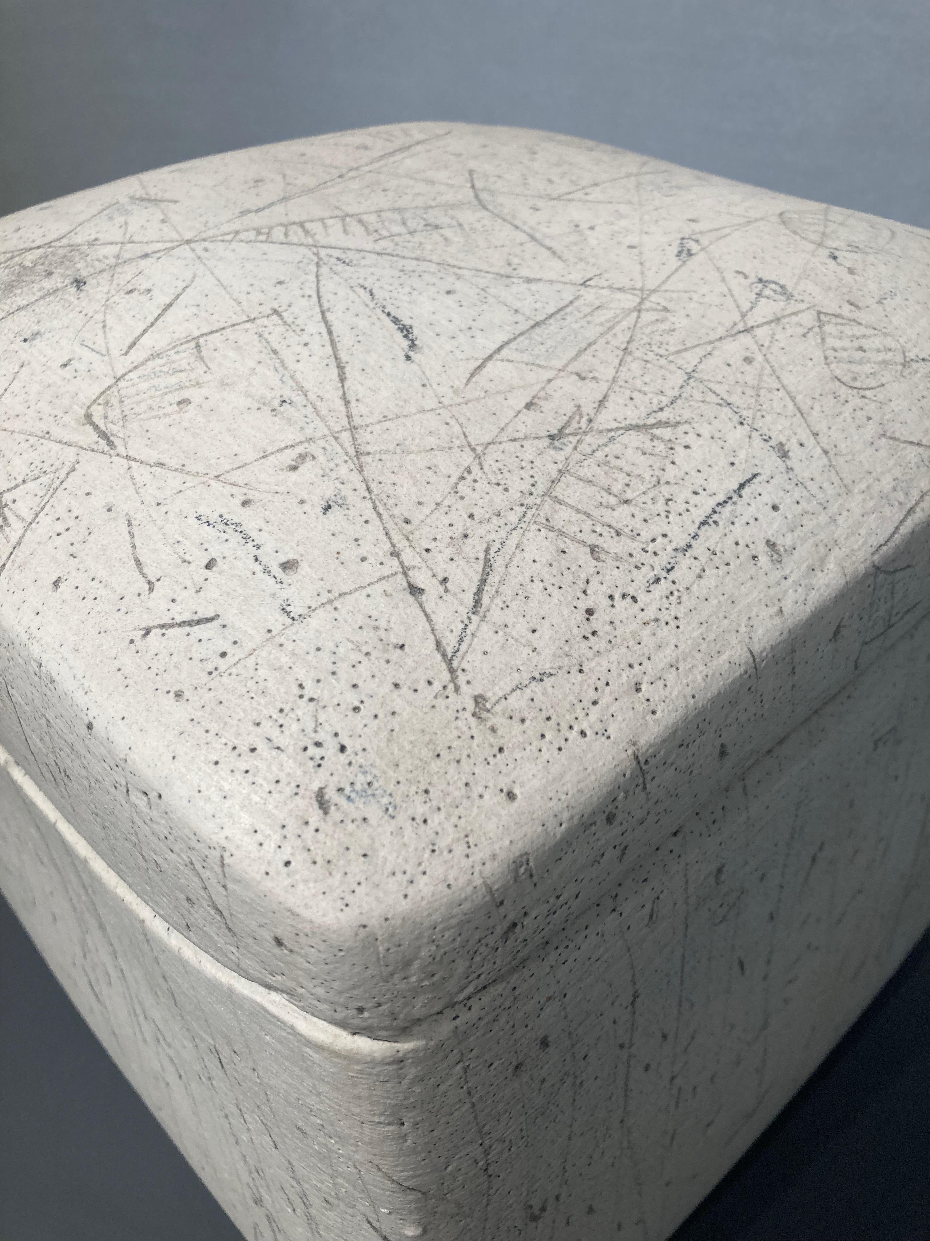 White Cube with slits and symbols For Sale 1