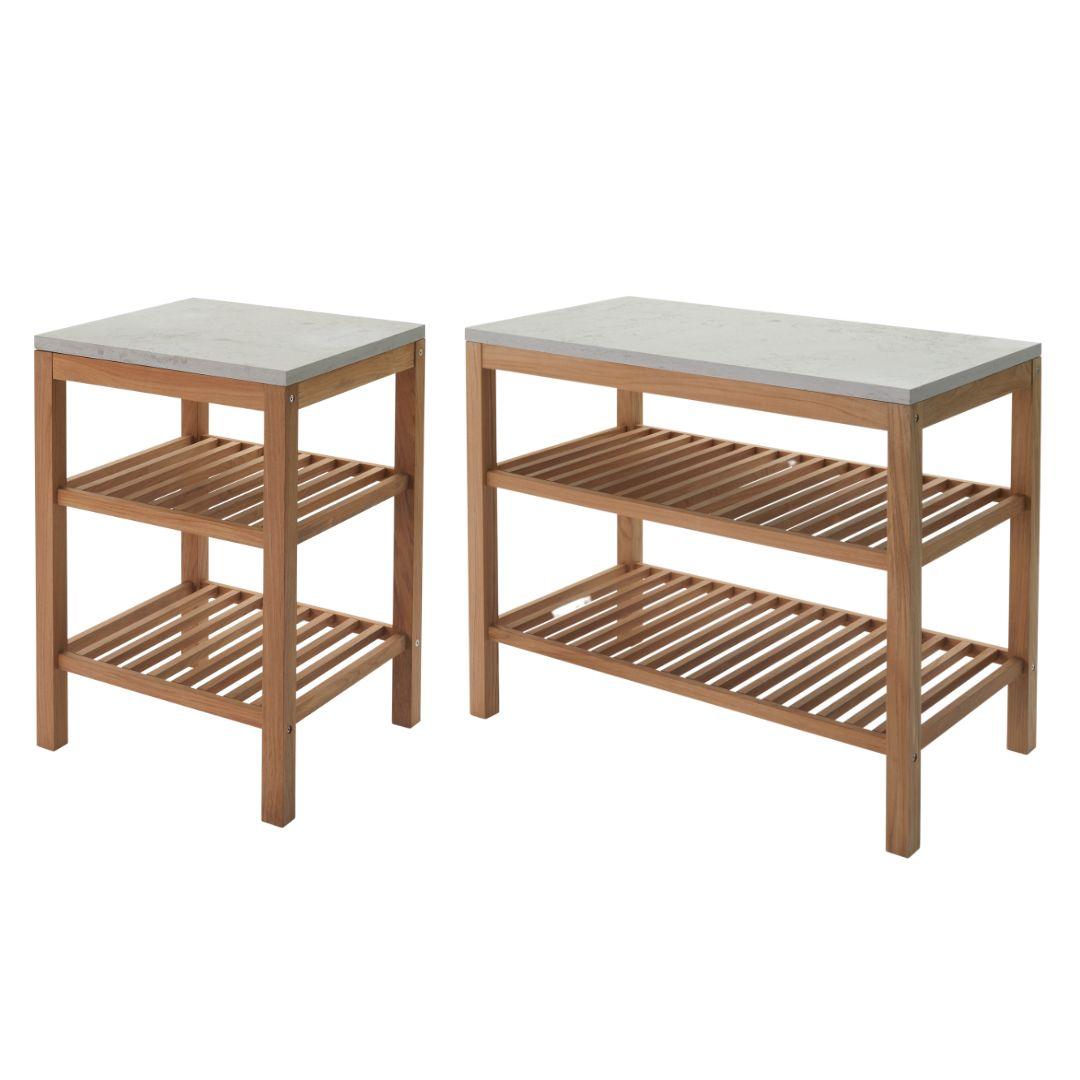 Contemporary Maria Zachariae Outdoor 'Pantry Module 1' in Limestone and Teak for Skagerak For Sale
