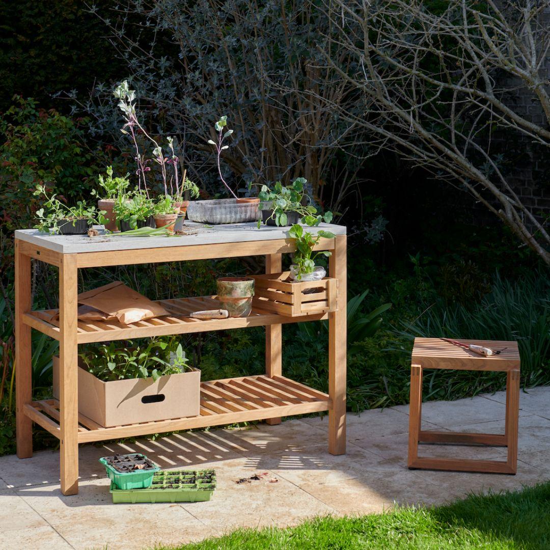Maria Zachariae Outdoor 'Pantry Module 1' in Limestone and Teak for Skagerak For Sale 3