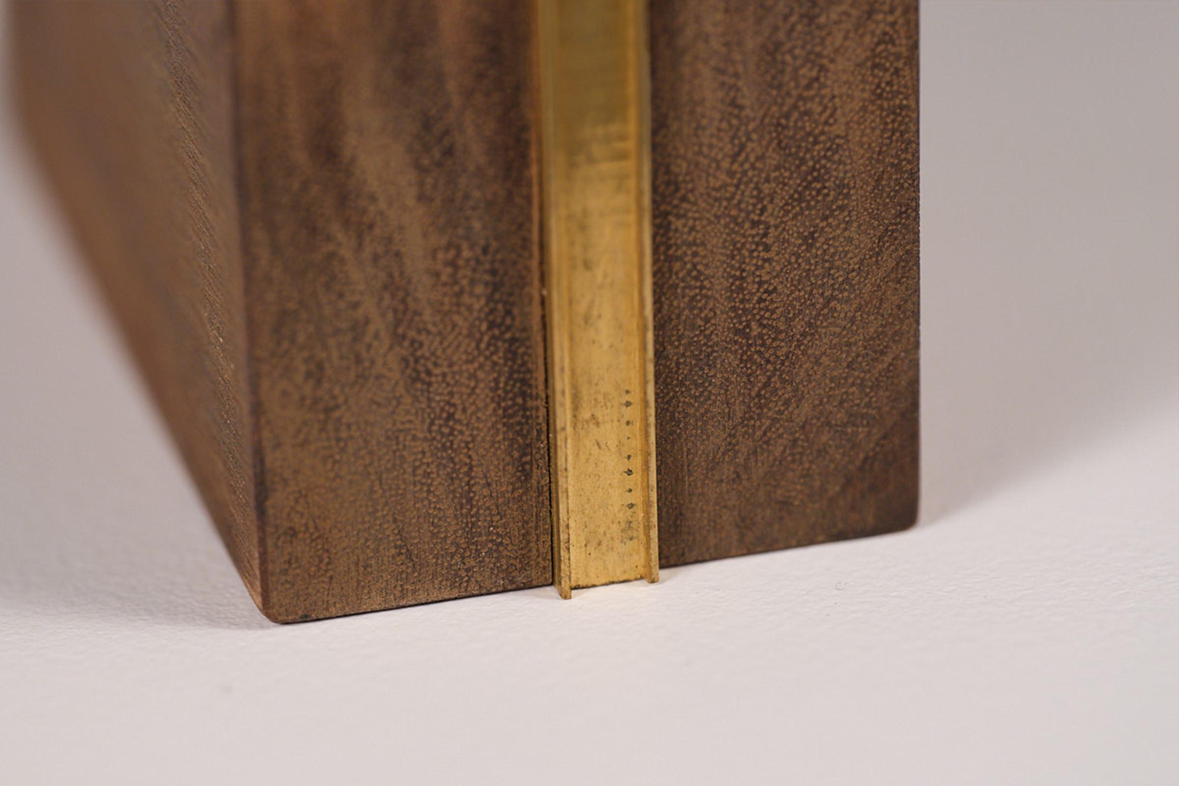 Maria_Contemporary sculptural ashtray collectible design. Brass, wood, ceramicsi For Sale 3