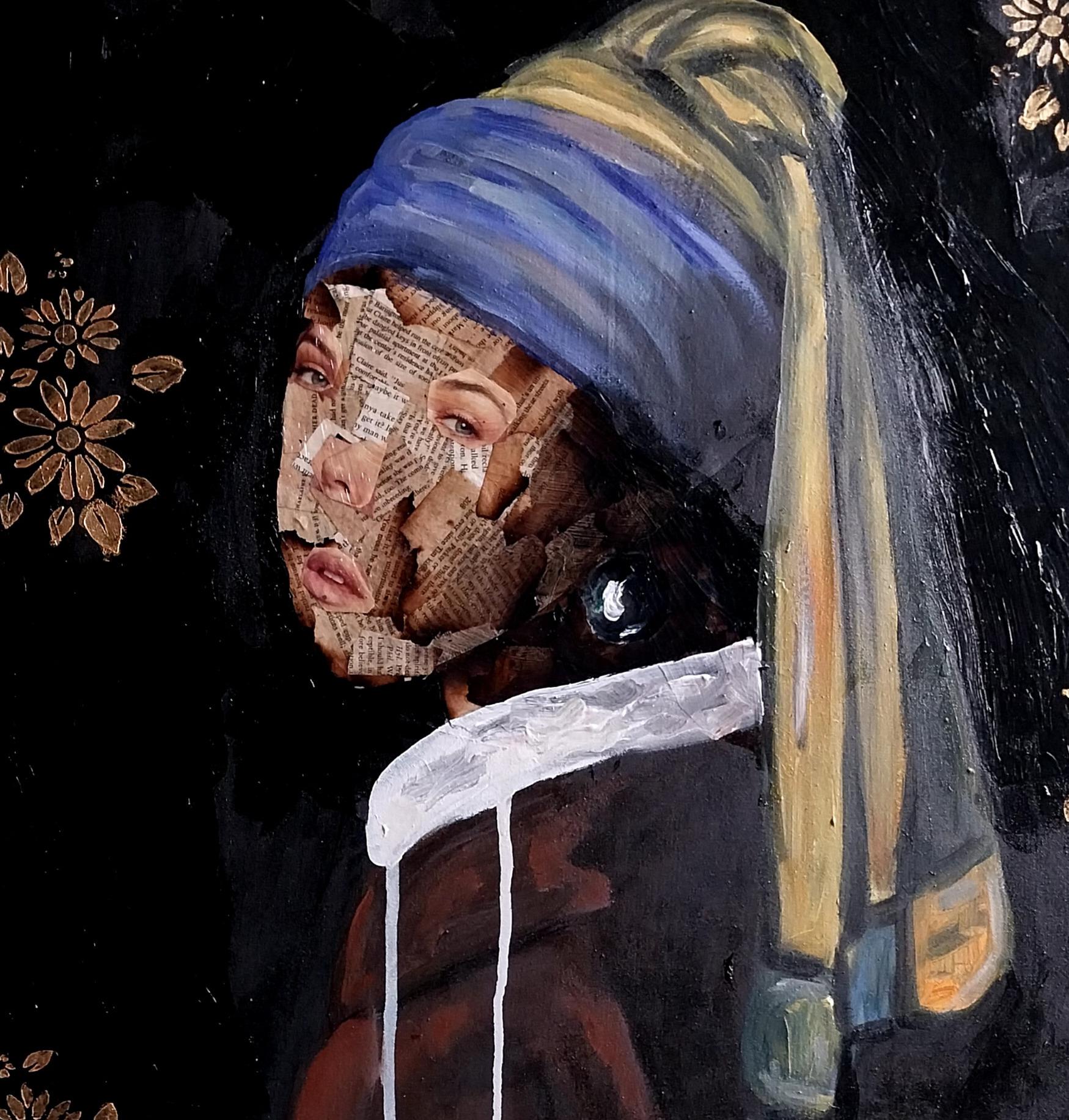 Girl With A Pearl Earring - Painting by Mariam Olubunmi