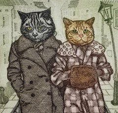 High Life, Figurative, Limited Edition, Animals, Cat, Realistic, Polish artist