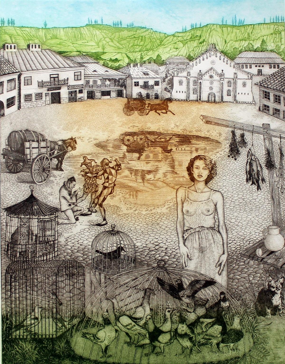 Marian Bocianowski Figurative Print - Quoting Bruno Schulz III - XXI century, Figurative print, Colourful, Poetry