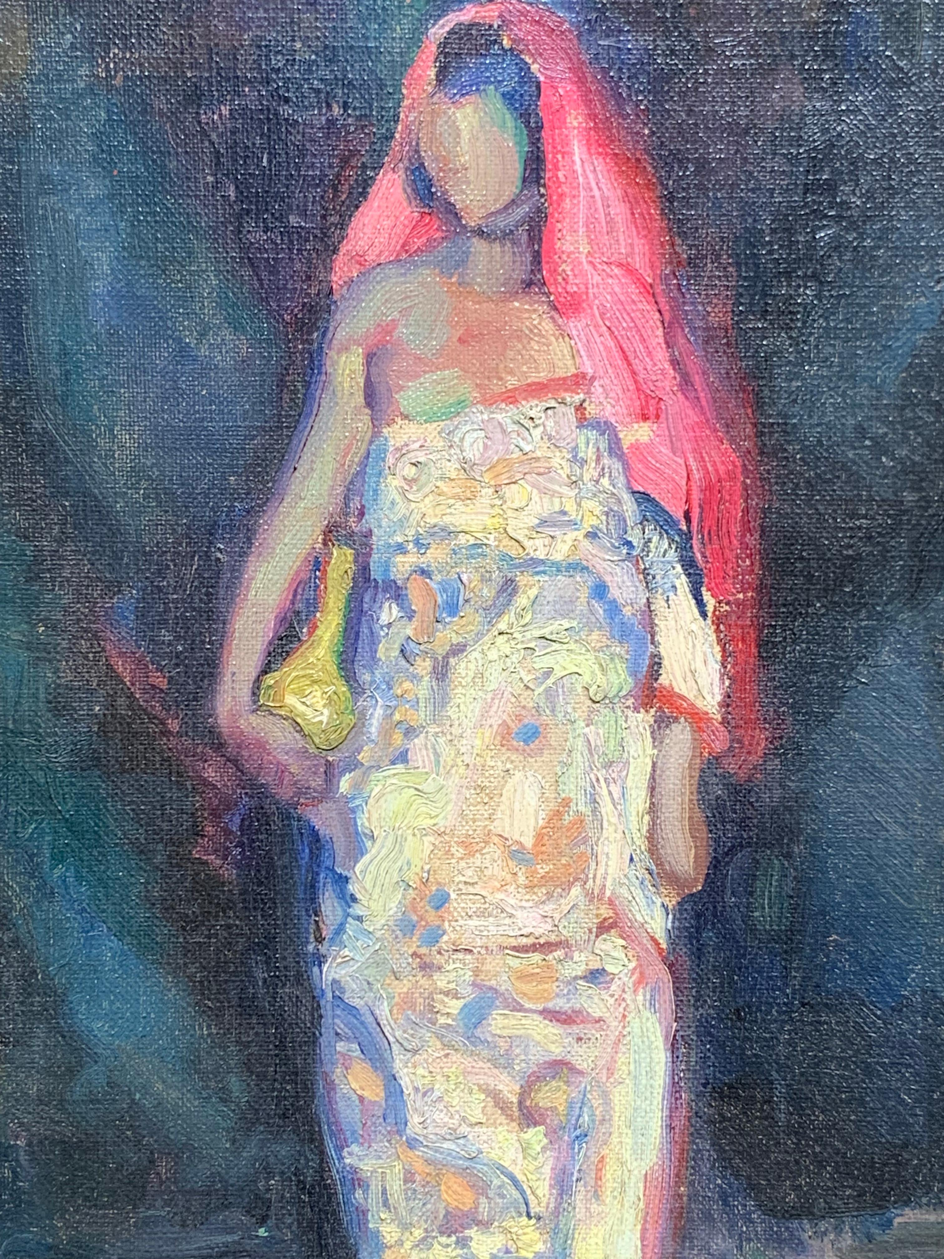 Amérindien de l'Est (figure impressionniste) - Painting de Marian D. Harris