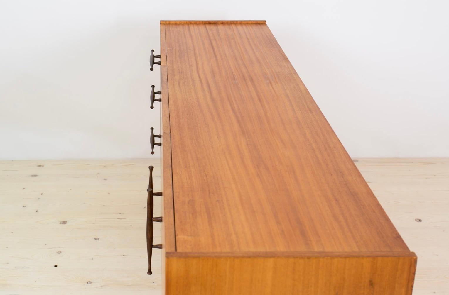 Sapele Wood Marian Grabiński Sideboard, Mid Century Modern Elegance, 1950s For Sale