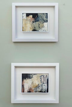 Contemporary Pair of Abstract Oil Paintings by British Artist - Mellow 1 
2