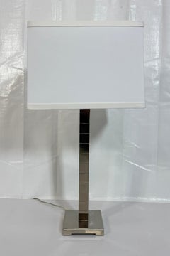 Marian Jamieson "Cube" Lampada da tavolo in nichel lucido Design modernista