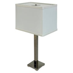 Marian Jamieson "Cube" Lampada da tavolo in nichel lucido Design modernista