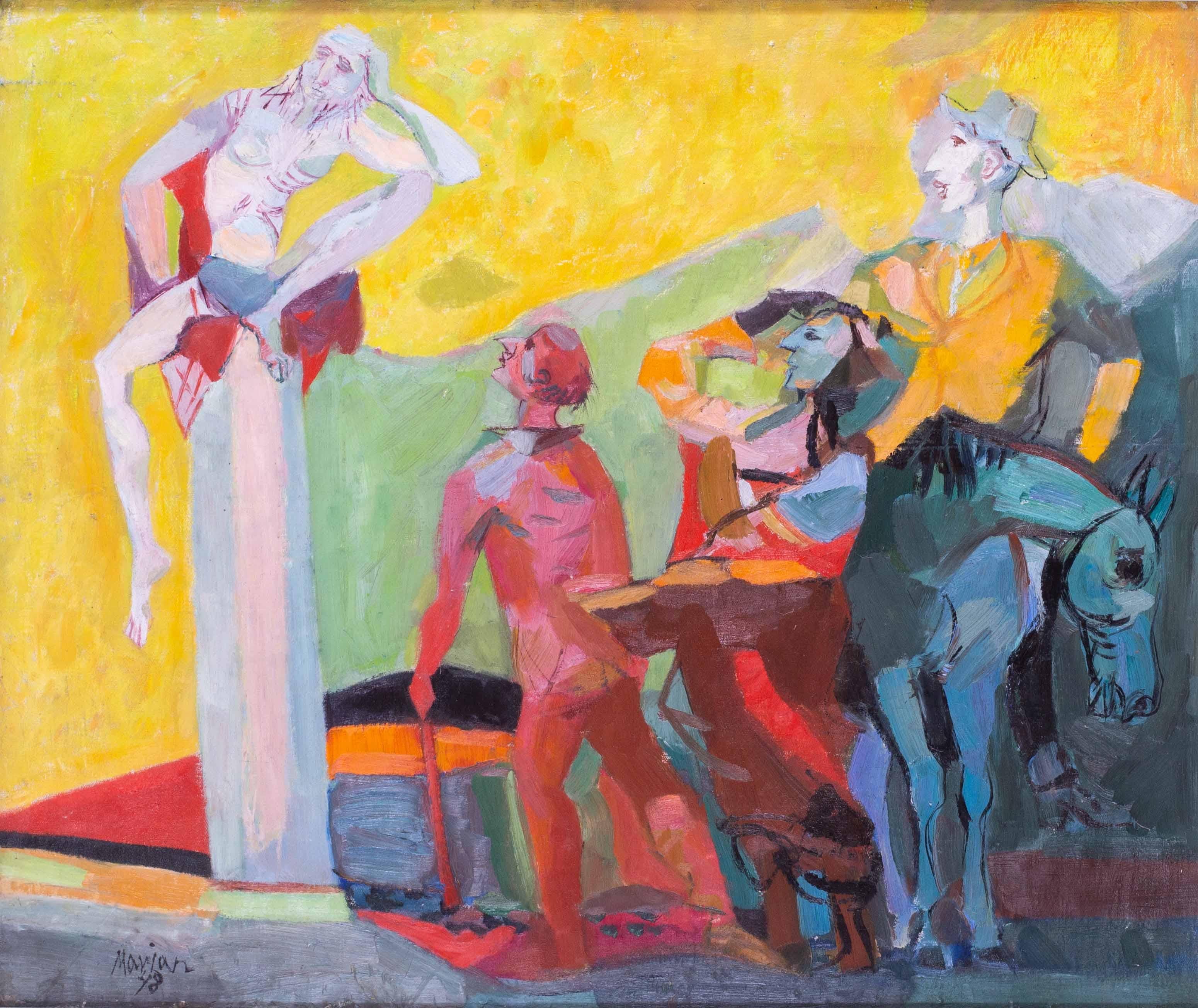 Opera espressionista del XX secolo dell'artista polacco/britannico Koscialkowski - Painting di Marian Kościałkowski