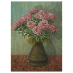 Marian Kulesza, 'Flowers', Oil Painting on Panel, Poland, 20th Century