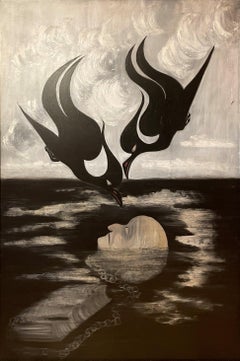 Vintage "Vultures, " Marian Spore Bush, Visionary Psychic Spiritual Female Surrealism
