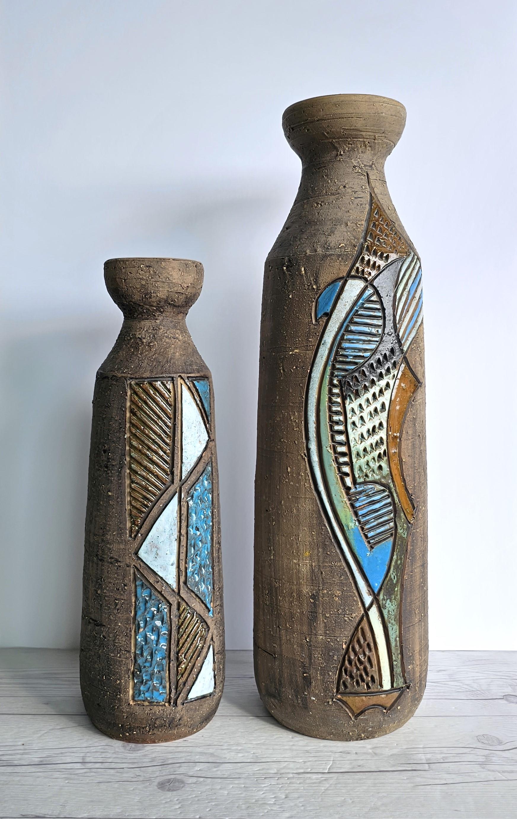 Marian Zawadsky for Tilgmans Keramik 1966 MCM Sgraffito Sculptural Floorvase For Sale 4