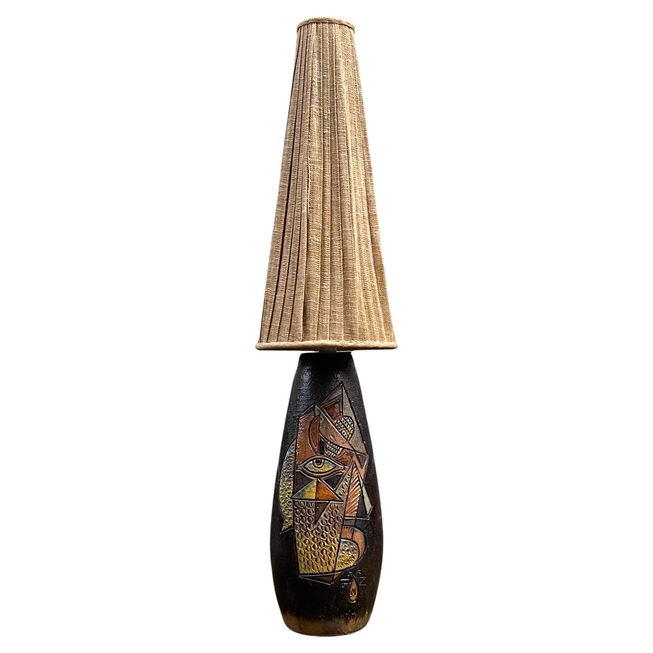 Marian Zawadzki Lampadaire abstrait à sgraffites "The all-seeing Eye", 1966 en vente