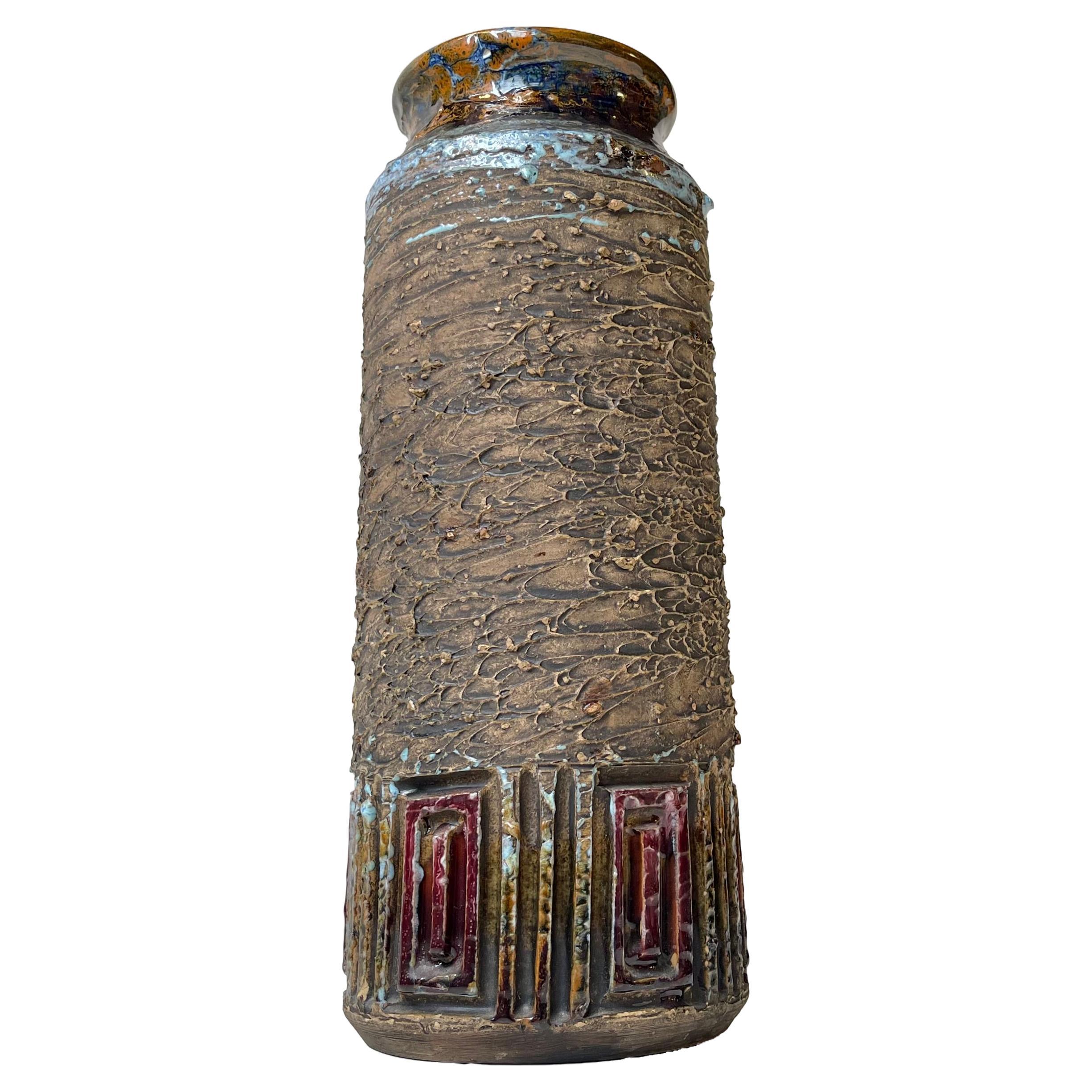 Vase en céramique sgraffite émaillée Marian Zawadzki pour Tilgmans Suède, années 1960 en vente