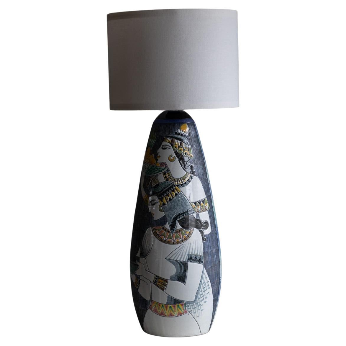 Marian Zawadzki "Oryx" Unique Floor Lamp, Tilgmans Ceramics, Sweden, Dated 1963 For Sale