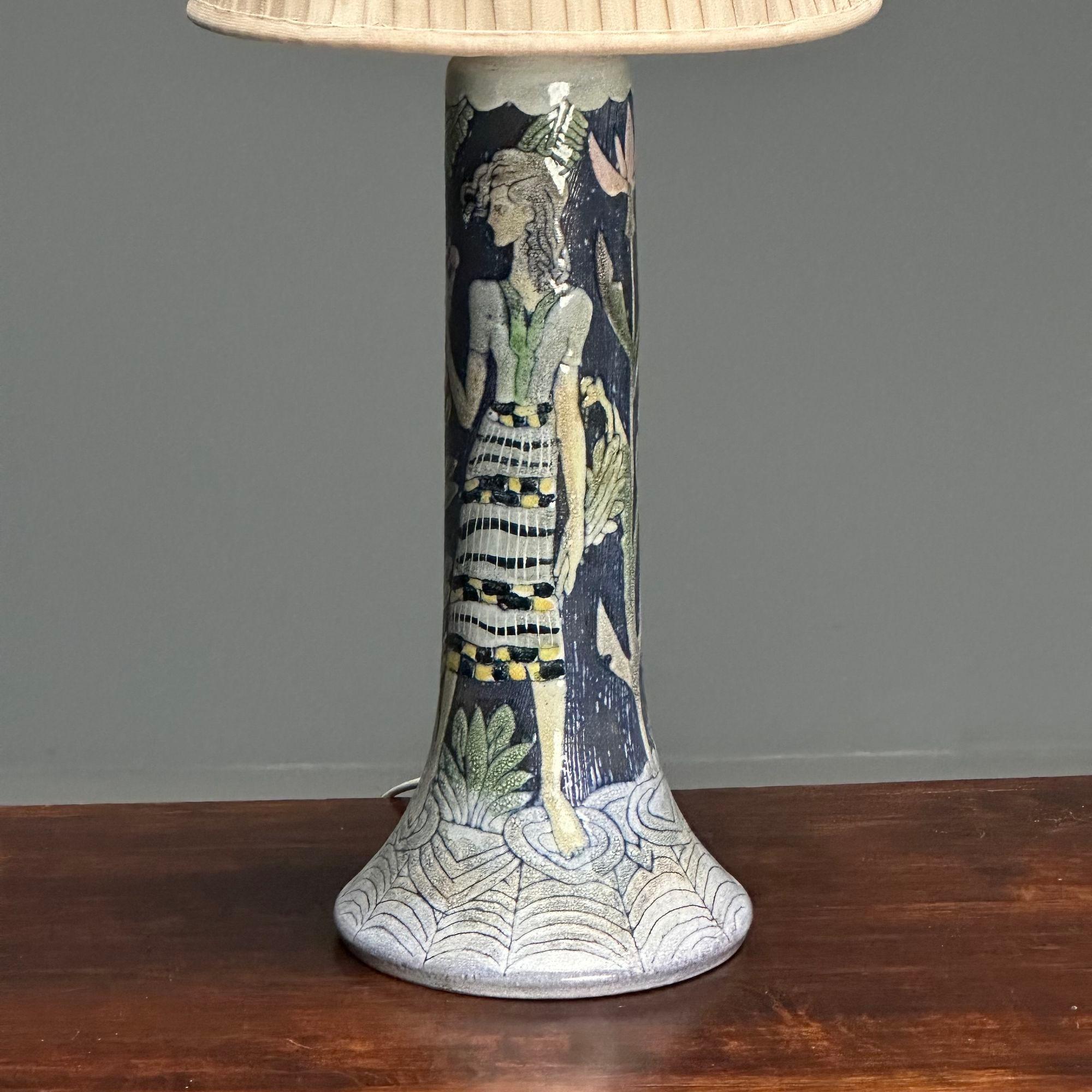 Marian Zawadzki, Tilgmans, Swedish Mid-Century Modern, Table Lamp, Ceramic, 1956 In Good Condition For Sale In Stamford, CT
