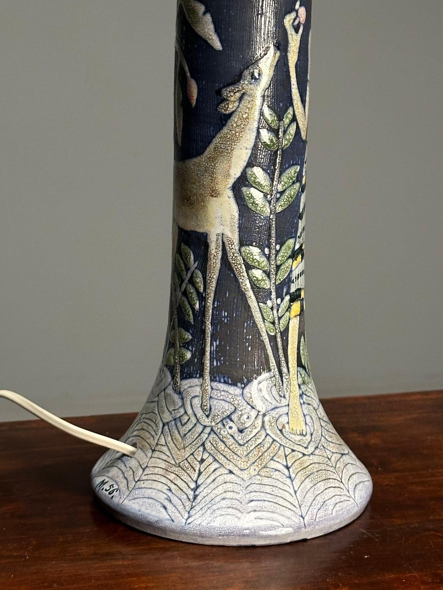 Mid-20th Century Marian Zawadzki, Tilgmans, Swedish Mid-Century Modern, Table Lamp, Ceramic, 1956 For Sale