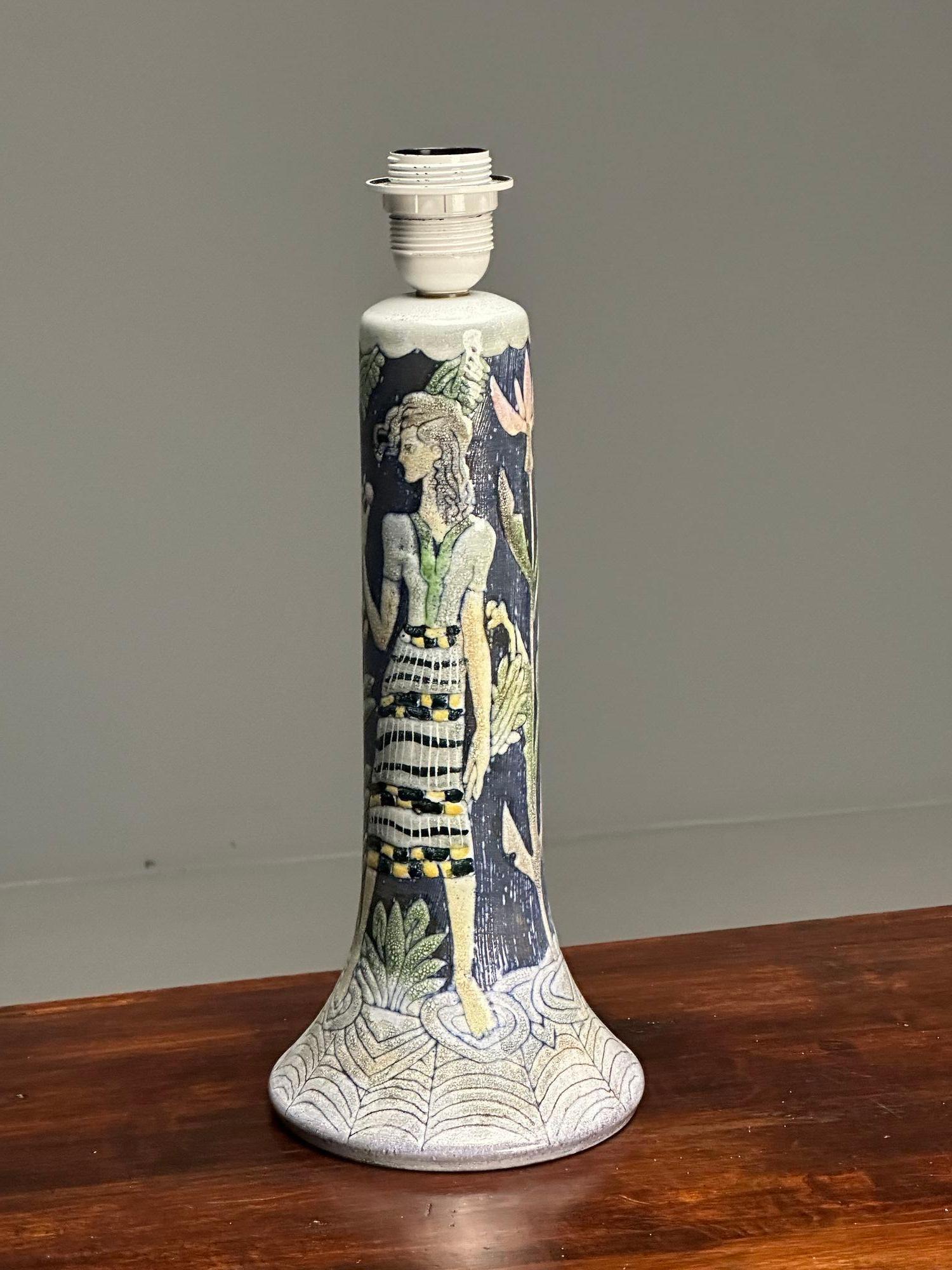 Marian Zawadzki, Tilgmans, lampe de table suédoise moderne du milieu du siècle, céramique, 1956 en vente 1