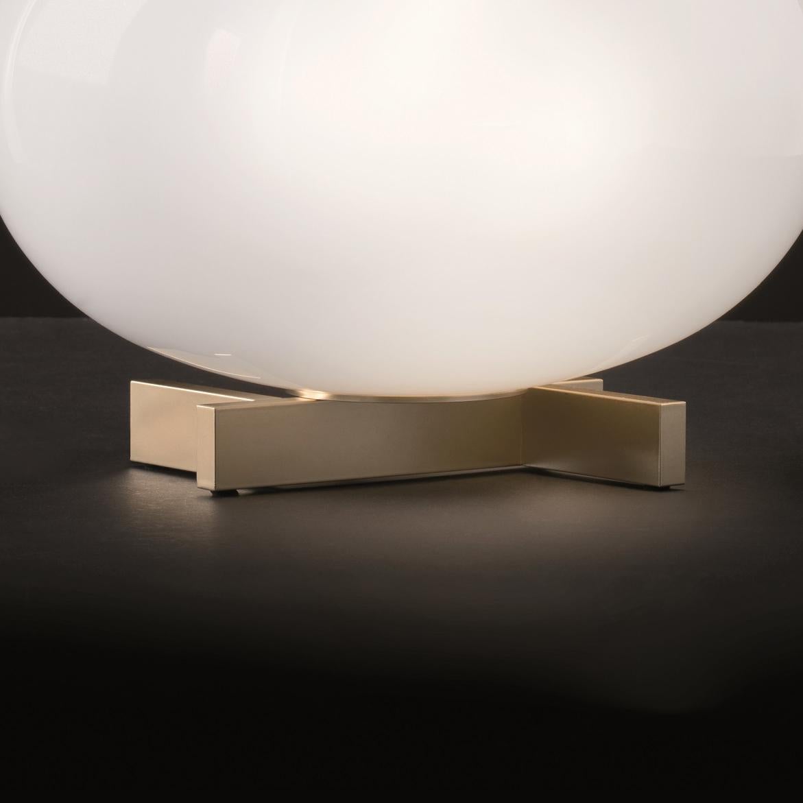 Italian Mariana Pellegrino Soto 'Alba' Opaline Blown-Glass Table Lamp by Oluce For Sale