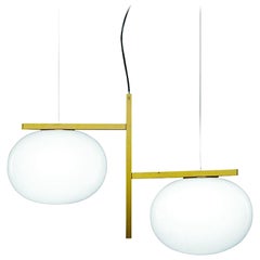 Mariana Pellegrino Soto Suspension Lamp 'Alba' Double Arm Brass by Oluce