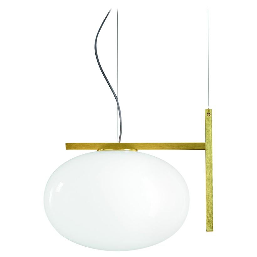 Mariana Pellegrino Soto Suspension Lamp 'Alba' One Arm Brass by Oluce For Sale
