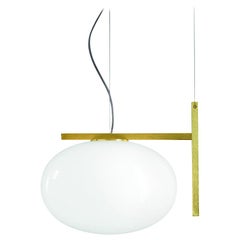 Mariana Pellegrino Soto Suspension Lamp 'Alba' One Arm Brass by Oluce