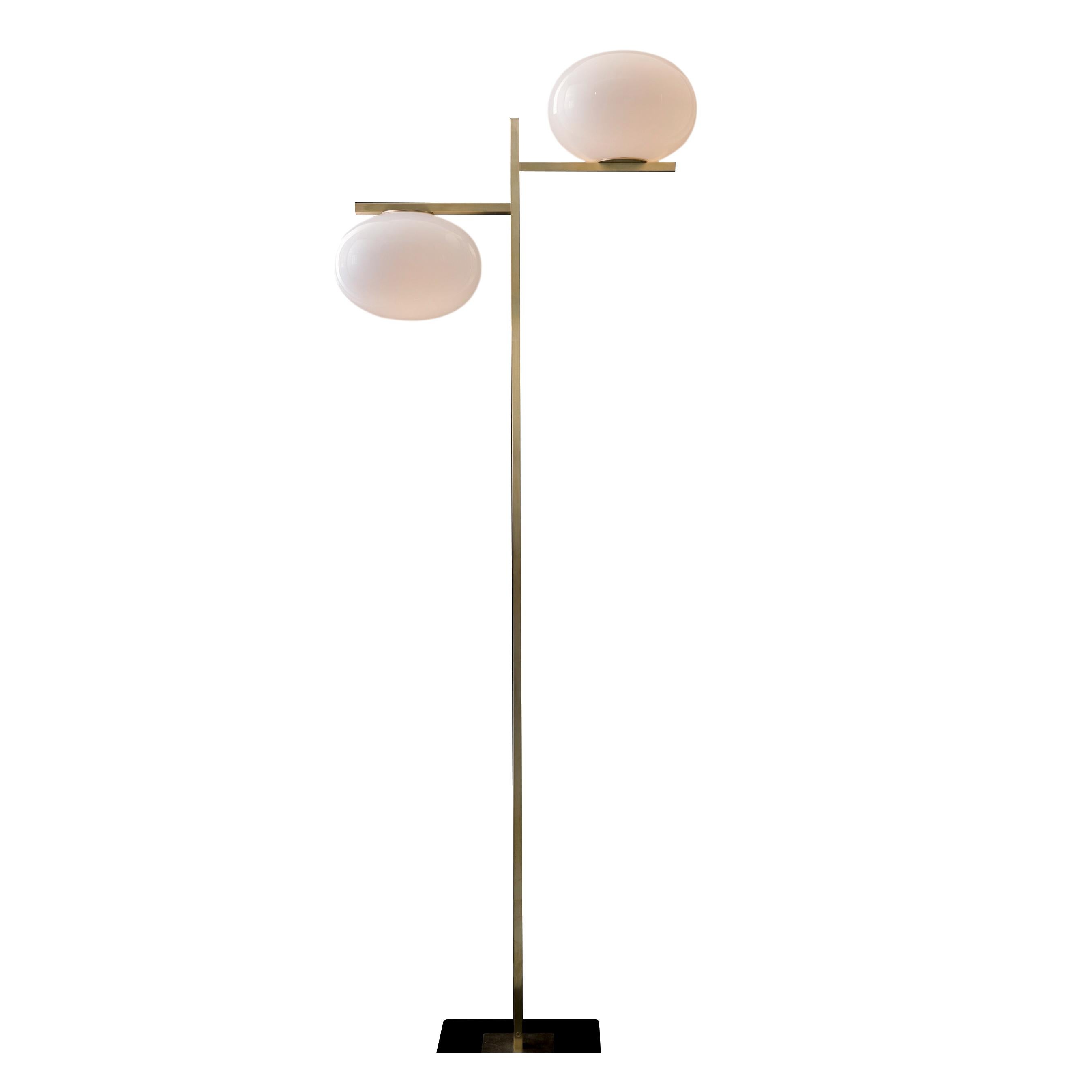 Italian Mariana Pellegrino Soto Two Arms Floor Lamp 'Alba' by Oluce For Sale