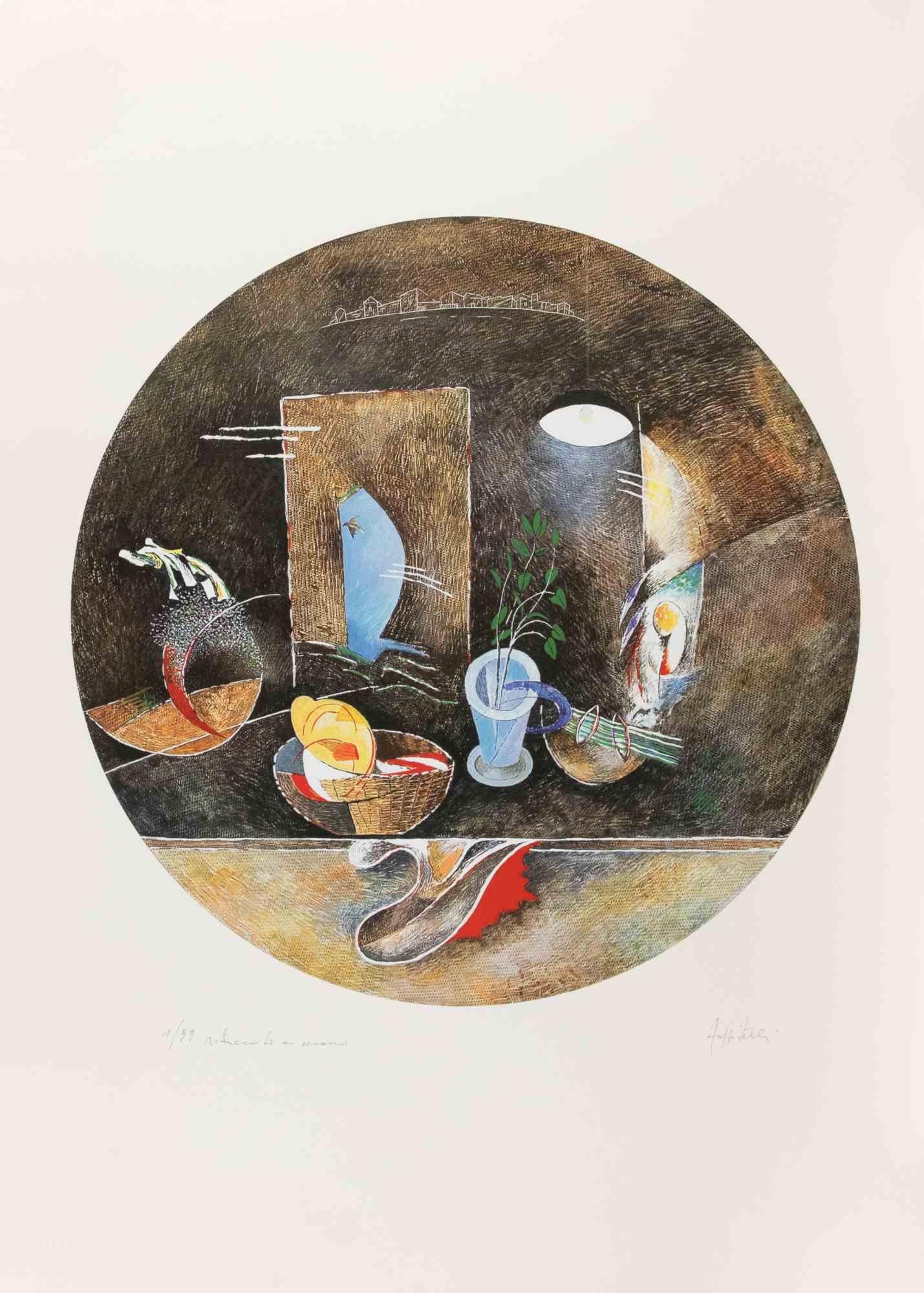 Lithograph hand colored.

Hand signed and numbered in pencil.

Edition of 99.

Excellent condiion.