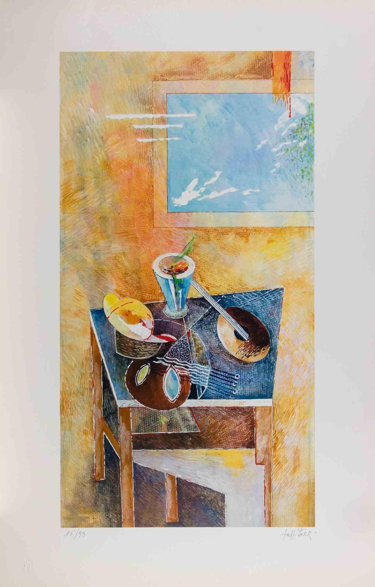 Nature morte - Lithographie de Mariangelo Zappitelli - années 1980