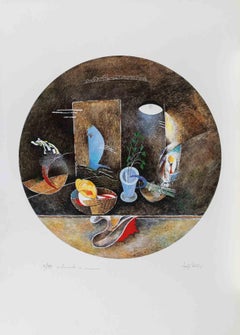 Stillleben - Lithographie von Mariangelo Zappitelli - 1980er Jahre