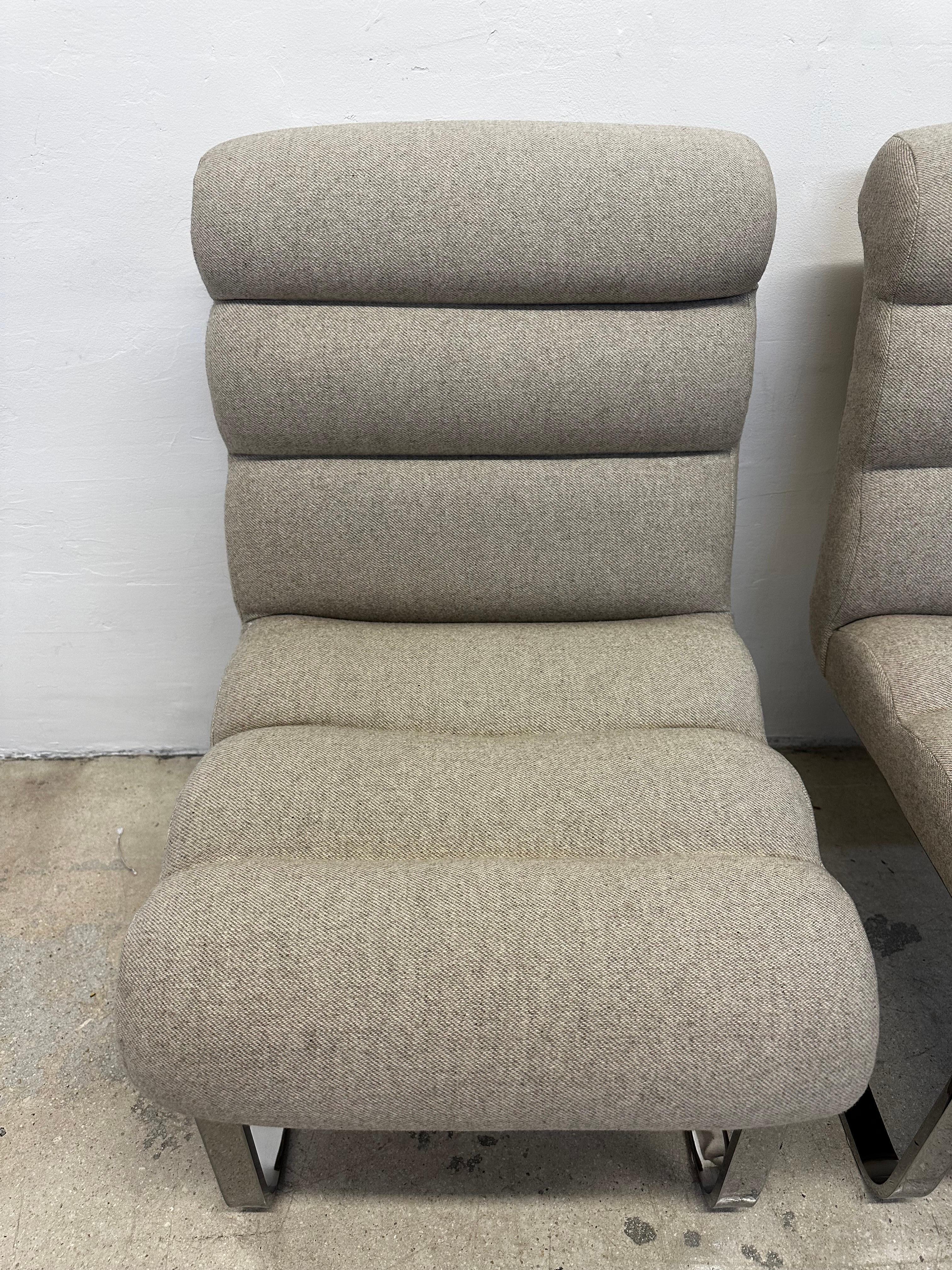 Mariani For Pace Collection Freischwingende Esszimmerstühle aus Chrom - Set aus drei Stühlen im Angebot 3