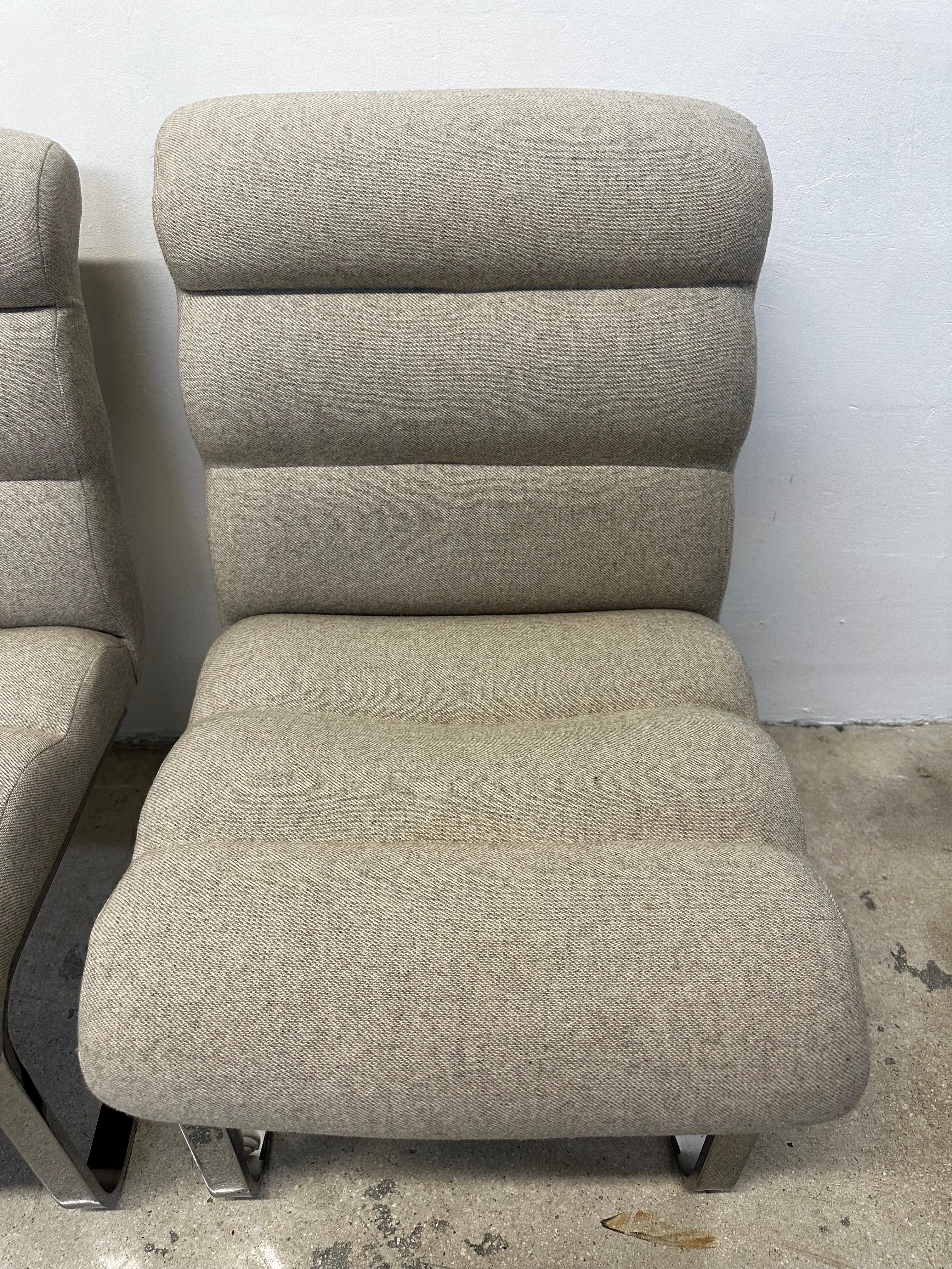 Mariani For Pace Collection Freischwingende Esszimmerstühle aus Chrom - Set aus drei Stühlen im Angebot 5