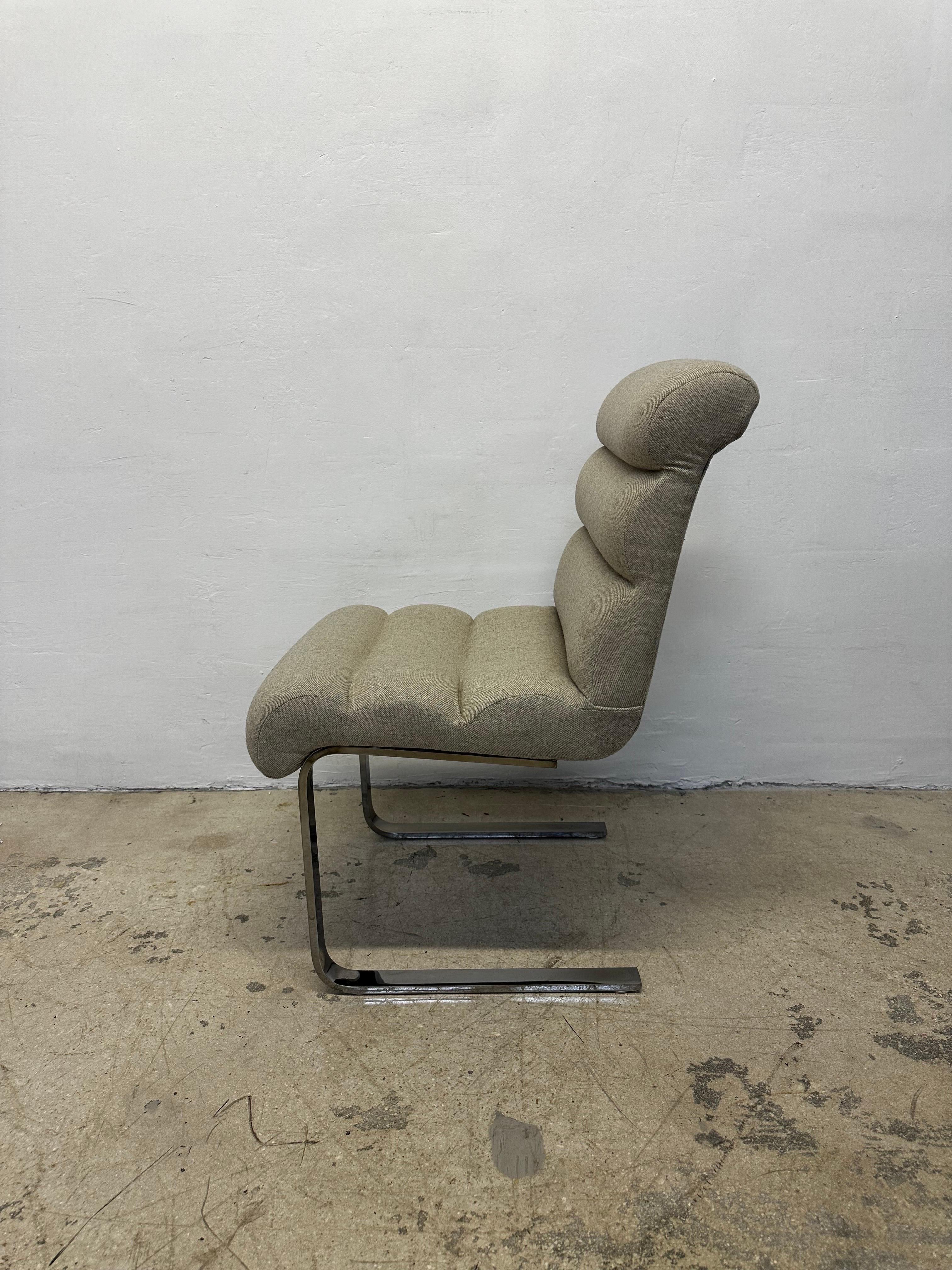 Mariani For Pace Collection Freischwingende Esszimmerstühle aus Chrom - Set aus drei Stühlen im Angebot 1