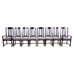 Mariani for Pace Collection Italian Postmodern Black Lacquered Dining Chairs