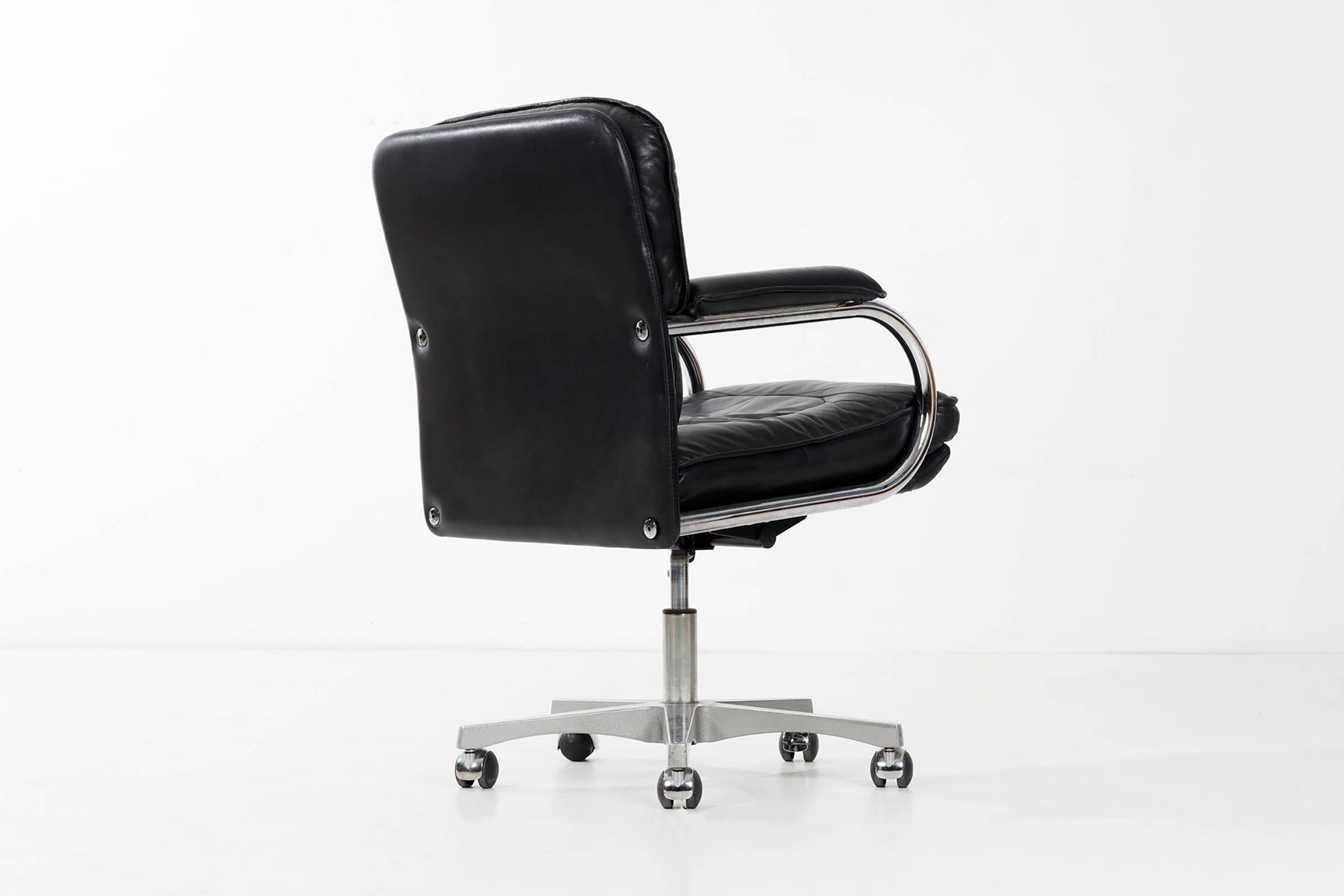 Mid-Century Modern Frank Mariani Leather Desk Chair For Sale