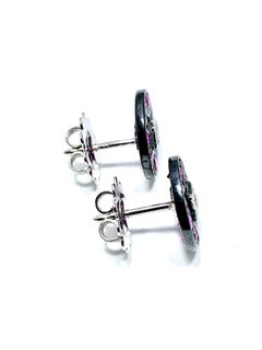 Mariani Ruby and Diamond White and Black 18 Karat Gold Earrings