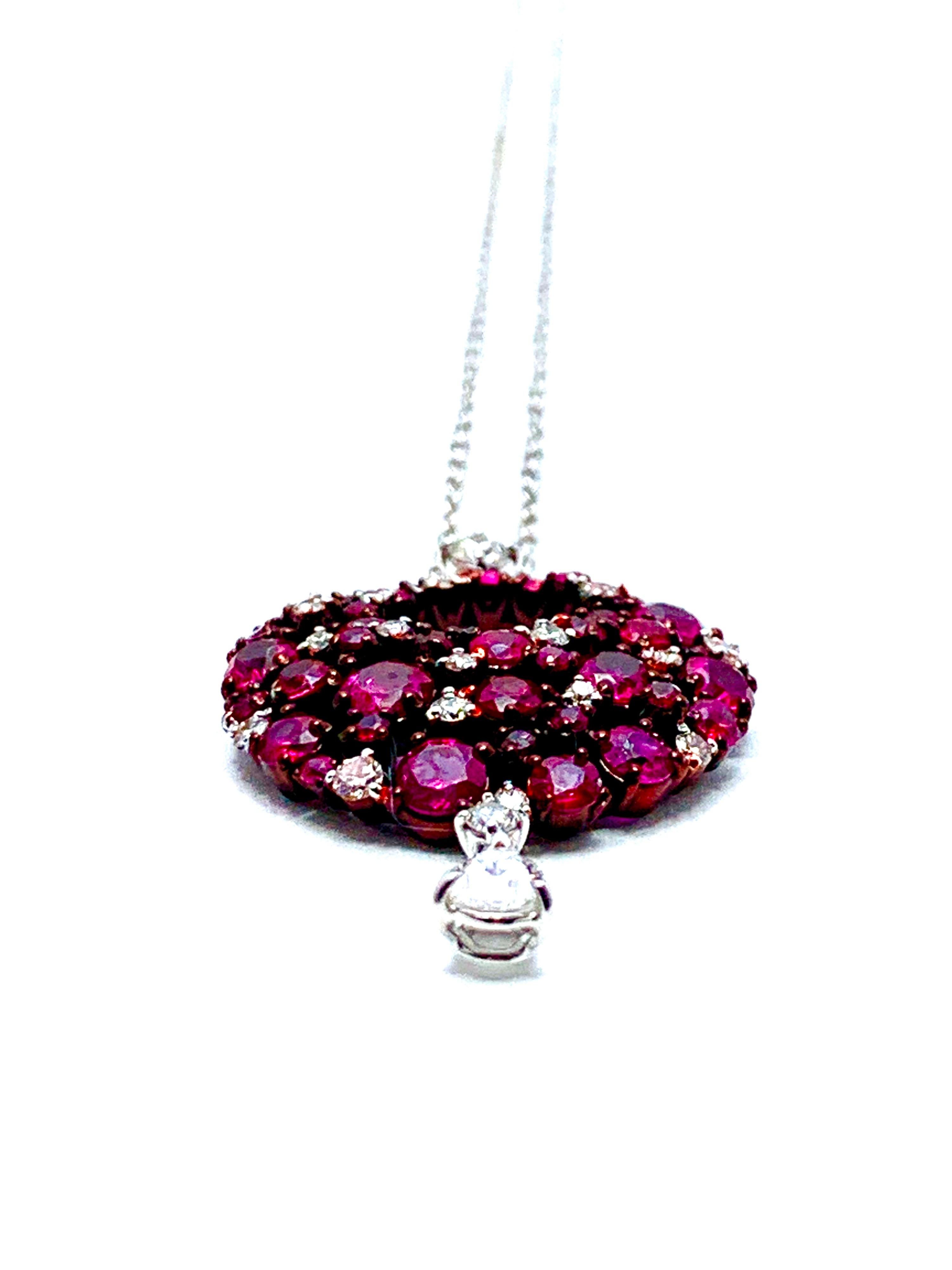 Mariani Ruby and Diamond White and Red Gold Eclipse Pendant 1
