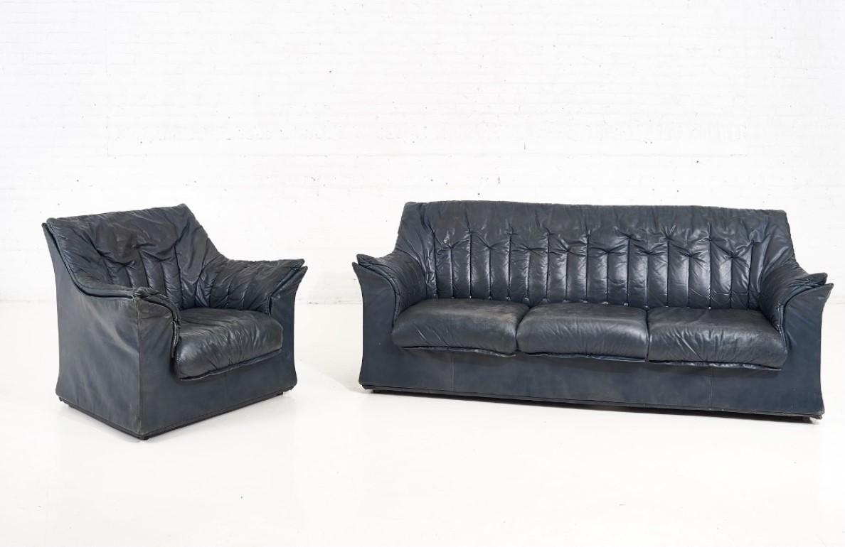 Leather PACE Collection Sofa by Mariani, Italy, 1970