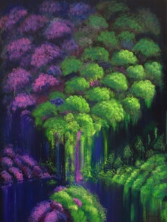 Rebus: The Garden, Day 5  - Night (Large Abstract Contemporary Painting)