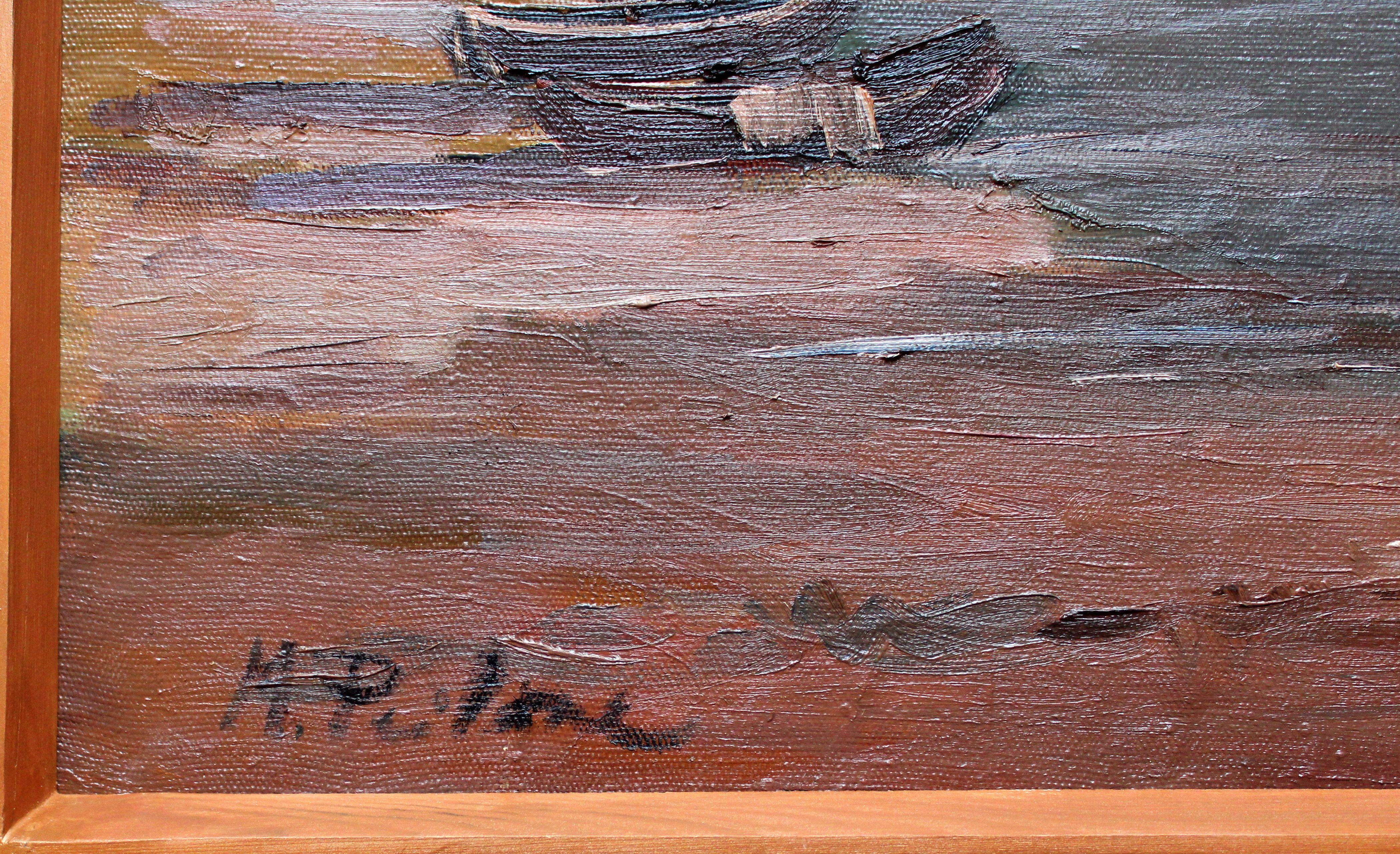 Meer. Ölgemälde auf Leinwand und Karton, 60x65 cm (Realismus), Painting, von Marianna Peilane