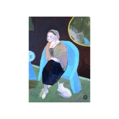 Blue Armchair - Peinture acrylique contemporaine originale d'un artiste polonais