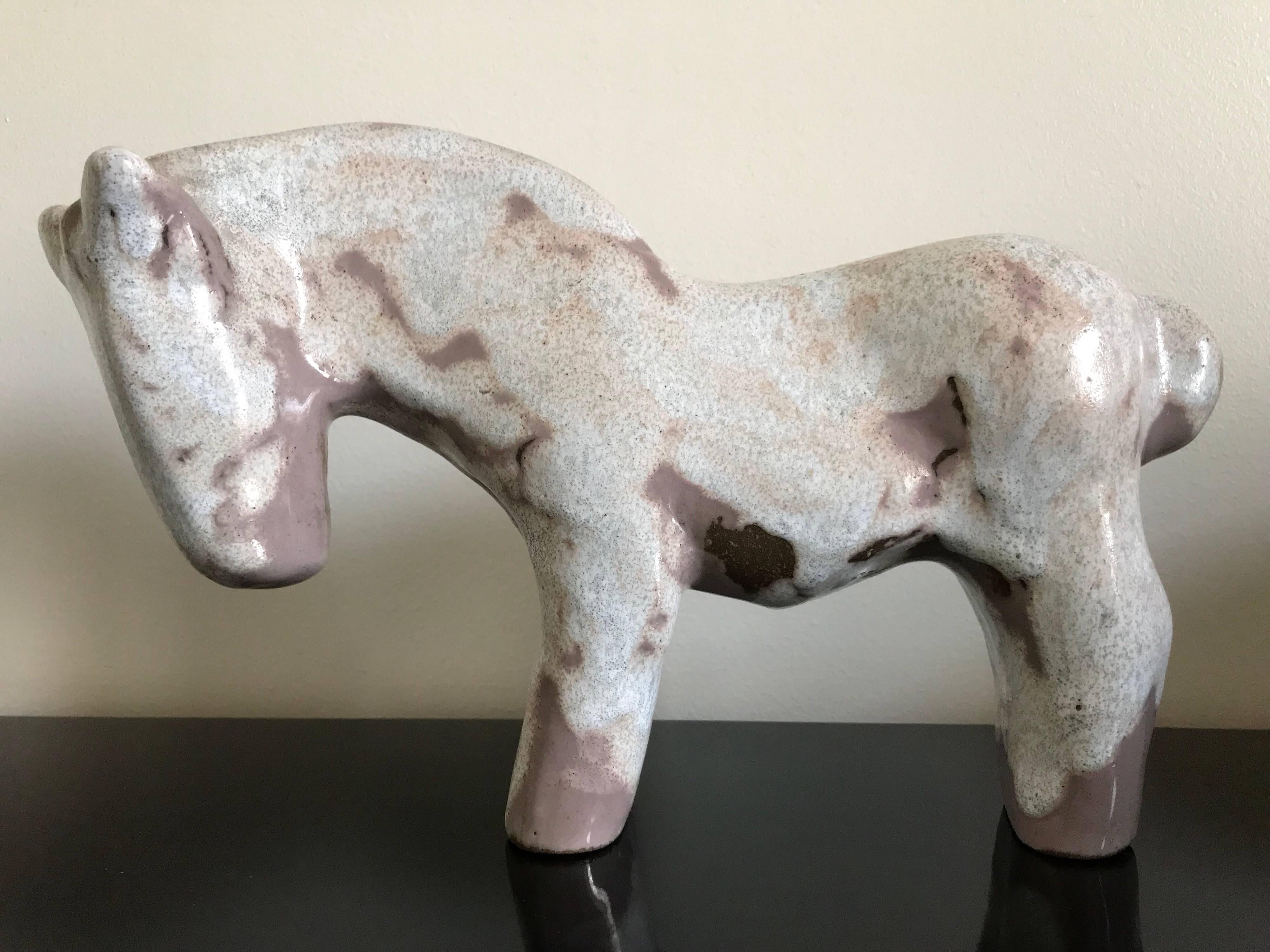 Ceramic horse sculpture by Marianna von Allesch.