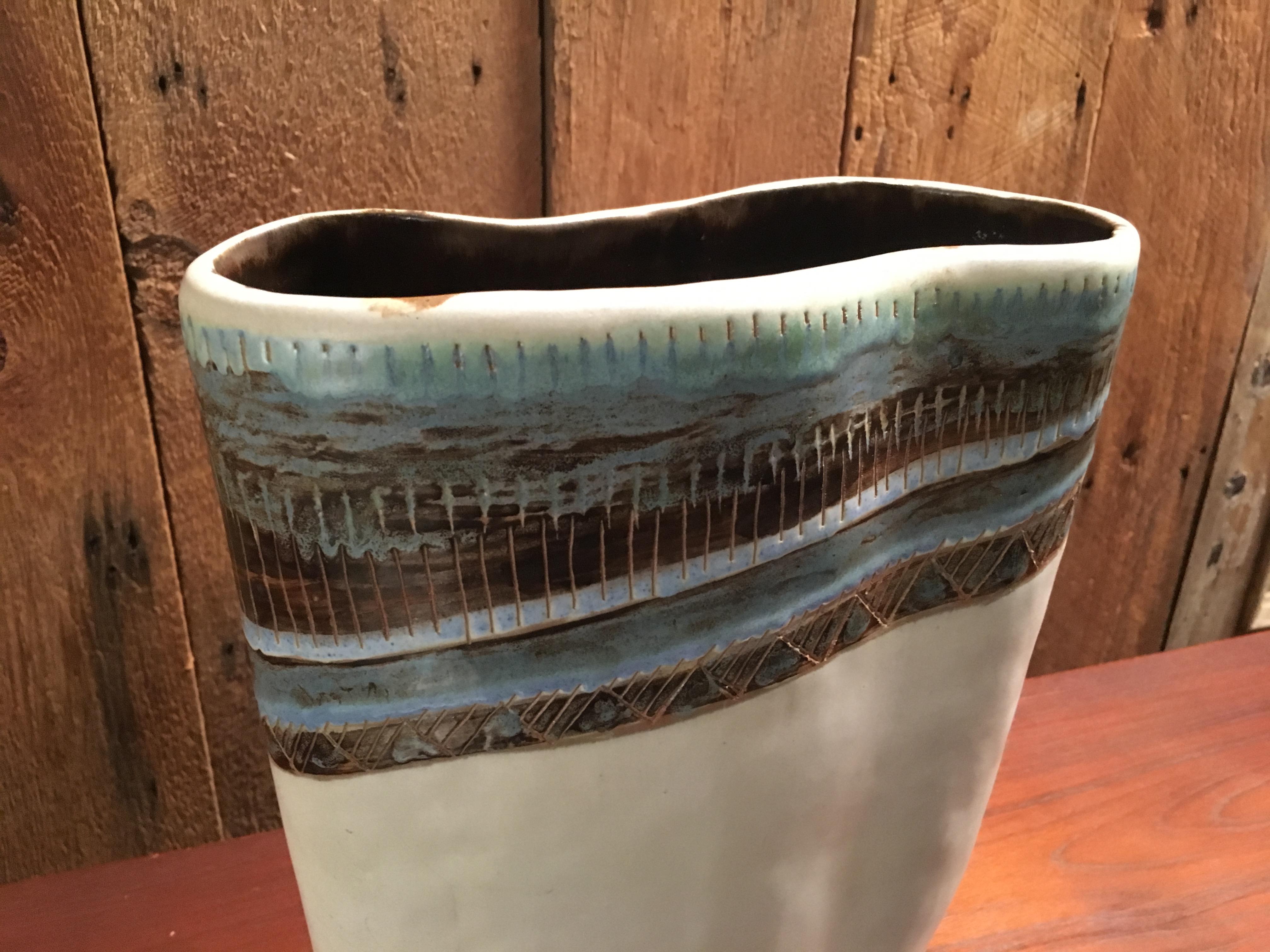 20th Century Marianna von Allesch Free Form Abstract Vase For Sale