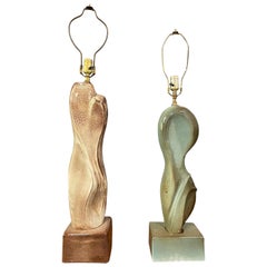 Marianna von Allesch - Paire de lampes de bureau en céramique du milieu du siècle dernier avec éclairage offert