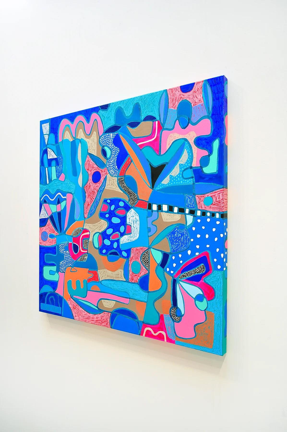 Wenn die Ozeane ansteigen (Blau), Abstract Painting, von Marianne Angeli Rodriguez