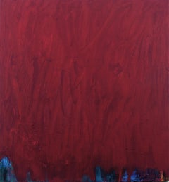 "Ulterior Motive" red monochromatic contemporary abstract