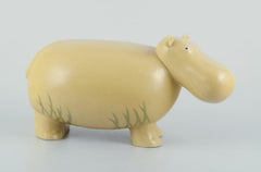 MARIANNE GUNNEMARK for Höganäs. Very large and rare ceramic figurine of hippo