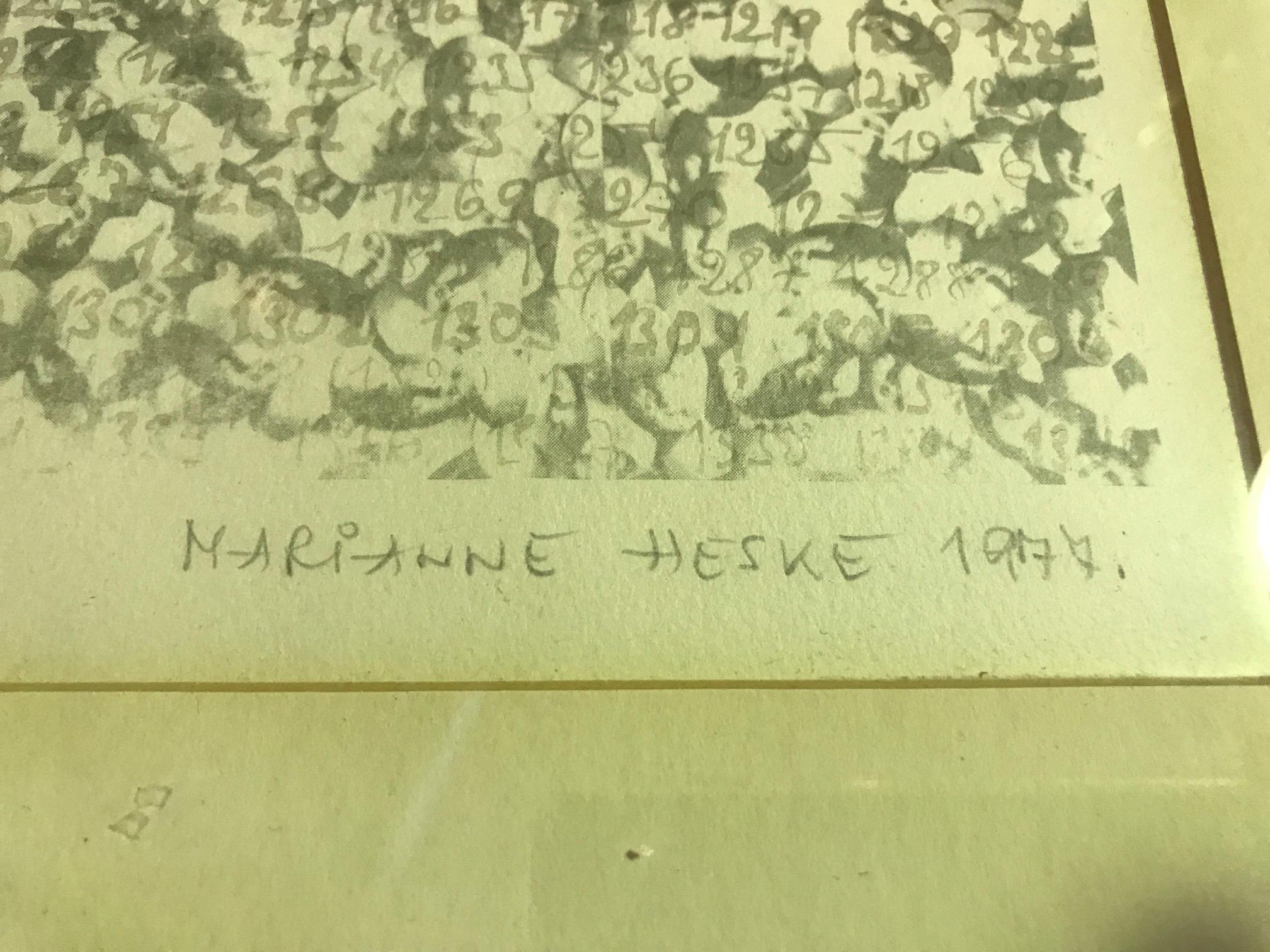 Paper Marianne Heske Norwegian Signed Limited Edition Lithograph, 1977
